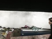 长筒靴牛仔裤小姐姐户外啪啪 给东北老哥口交 站立后入啪啪小屁股真翘