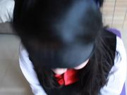 铺上瑜伽垫后入自己包养的小母狗