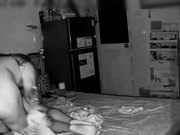 家庭网络摄像头TP健壮纹身哥半夜回家搞正在熟睡的女朋友