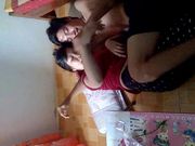 黑客破解摄像头偷拍身材不错的小两口啪啪,这对木瓜胸弹弹跳动，眼都晃花了