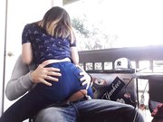 蕾丝内裤诱惑洋男友在阳台啪啪