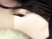 黑丝人妻自慰不过瘾 对着镜子抠骚逼