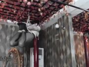 黑丝美乳小嫩模 极致驷马吊绑