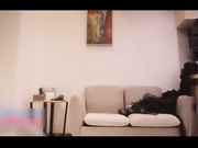 眼鏡男電召美乳少婦穿網襪高跟扣穴打炮-1