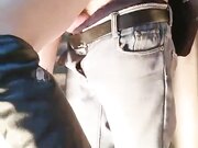 牛仔短裤少妇和炮友楼道激情啪啪 撩起短裤抬腿侧入大力猛操